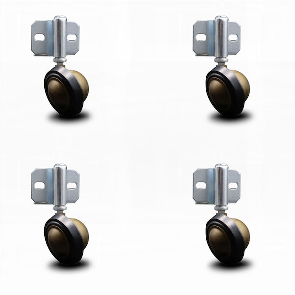 Service Caster 2.25 Inch Windsor Antique Soft Tread Ball Caster - Side Mount Bracket, 4PK SCC-GR01S214-DCR-WA-71678-4-CB180-4 - main